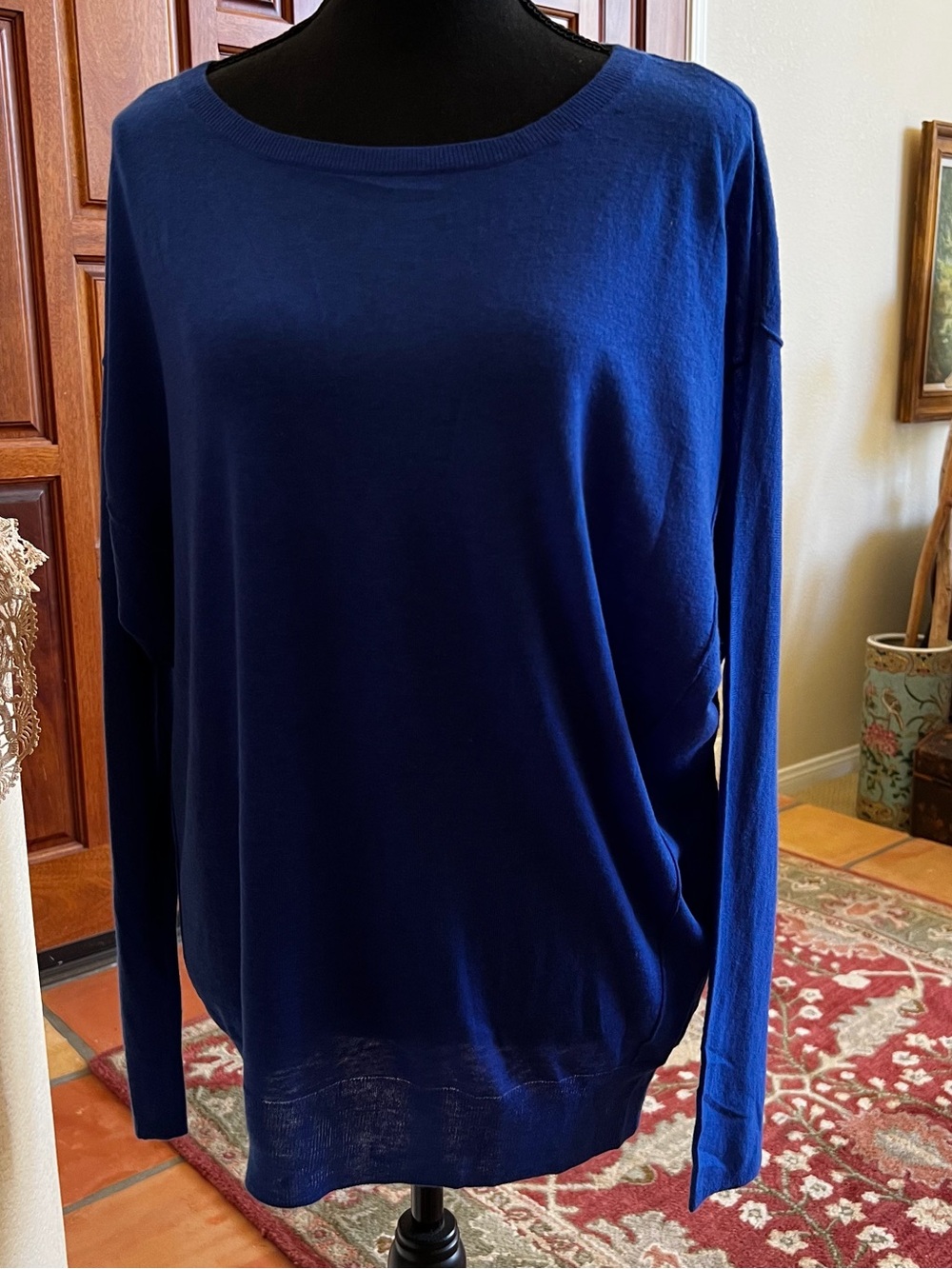 VINCE Polyester Wool CASHMERE LONG SLEEVE PULLOVER SWEATER SIZE S Royal Blue